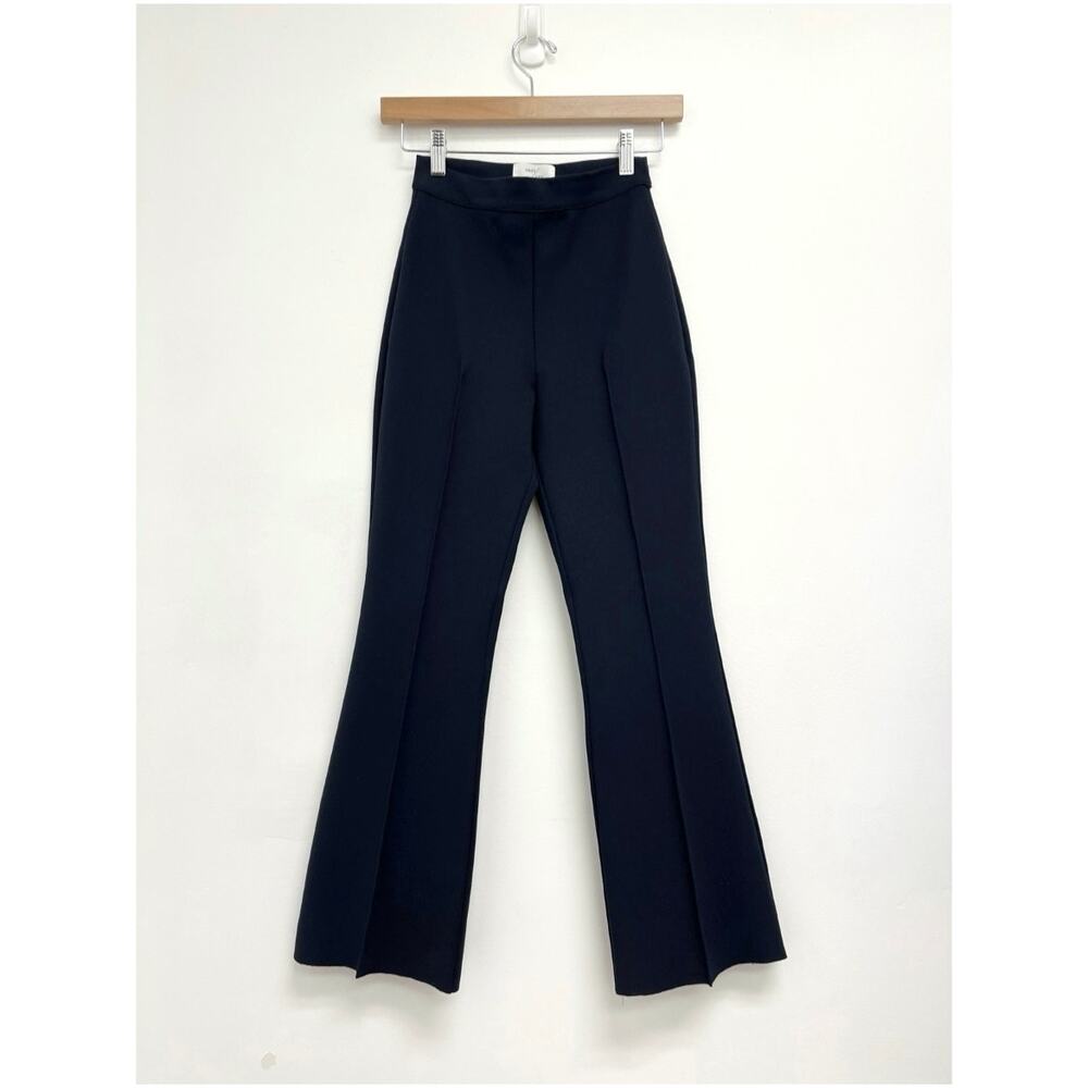 Grey/Ven Porterfield High Rise Pintuck Pull-On Stretch Career Ankle Flare PantXS - Picture 3 of 13